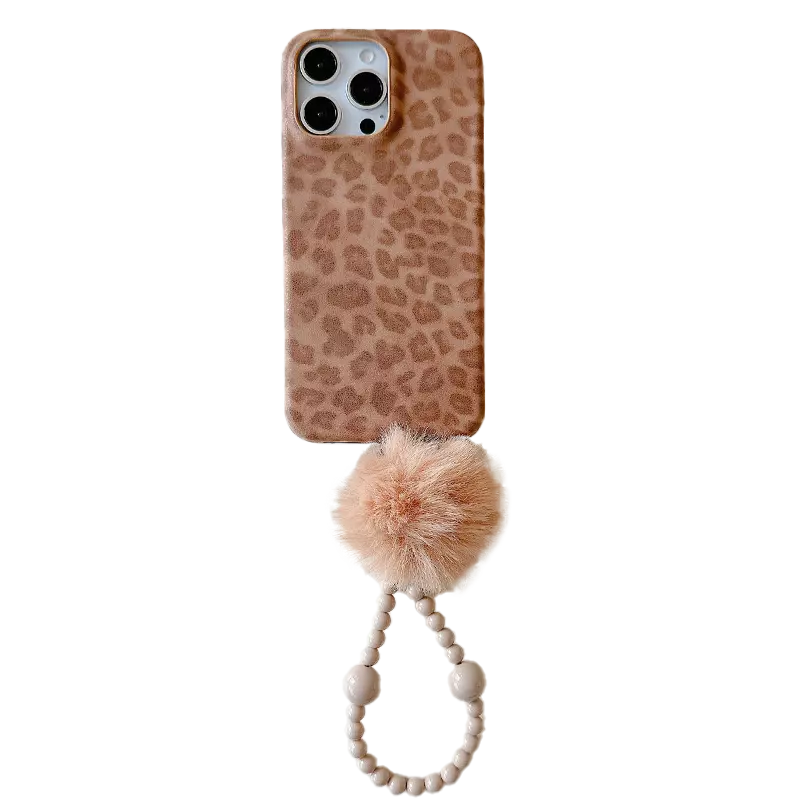 Classic Leopard Lambskin Phone Case Charms Set