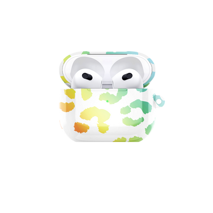 Leopard Print Blue Airpods Case