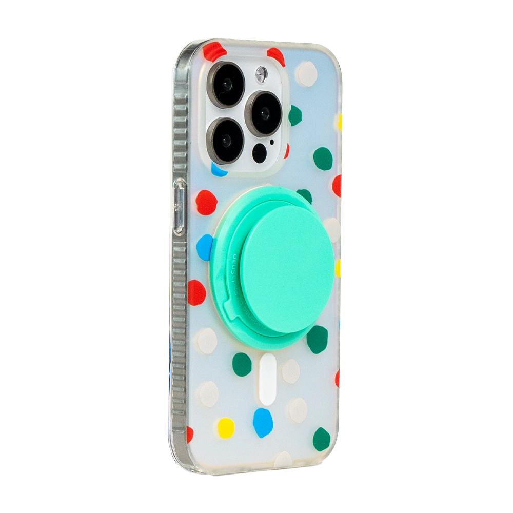 Opalescent Polka Dot | Lemon MagSafe Phone Case Grip Set