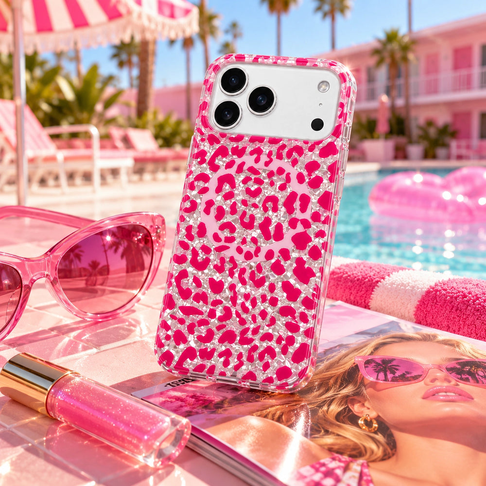 Glitter Leopard MagSafe Phone Case-Brown