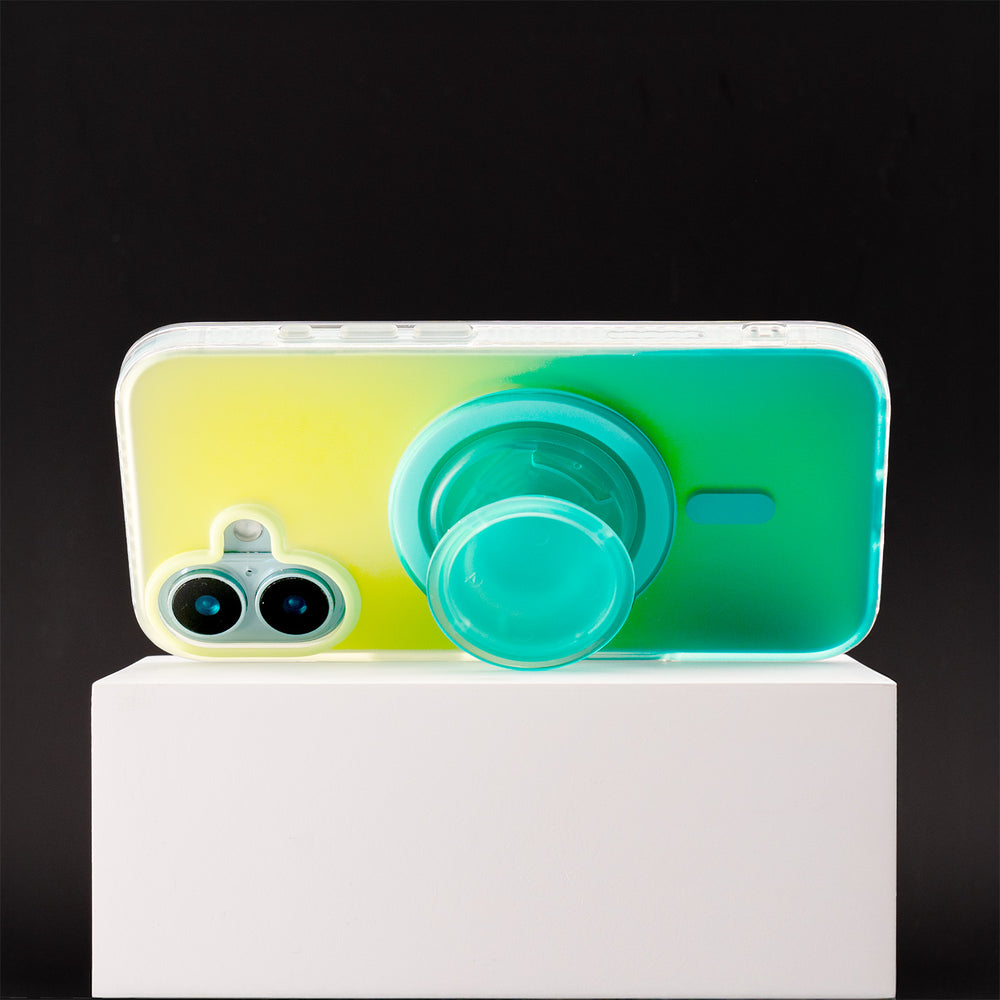 Neon Vibes｜Gradient Yellow Frosted MagSafe Phone Case Grip Set