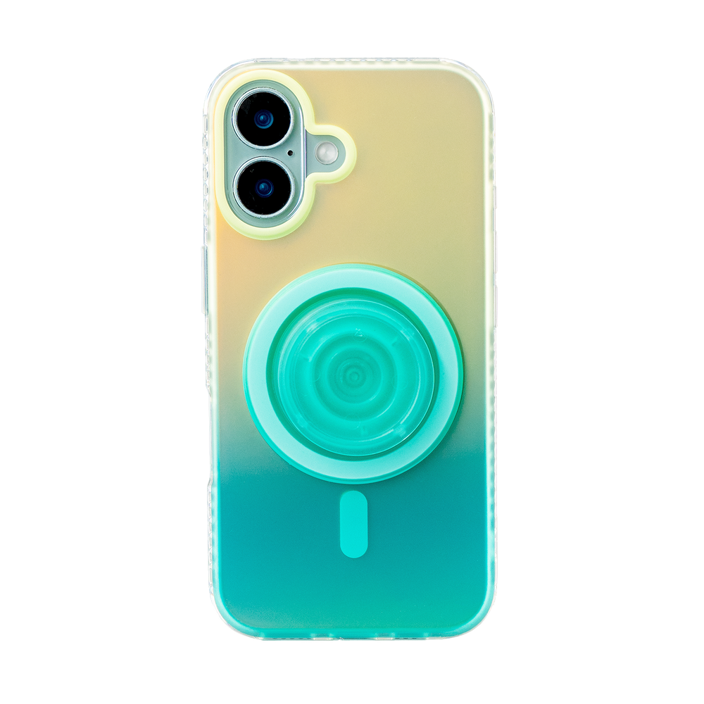 Neon Vibes｜Gradient Green Frosted MagSafe Phone Case Grip Set