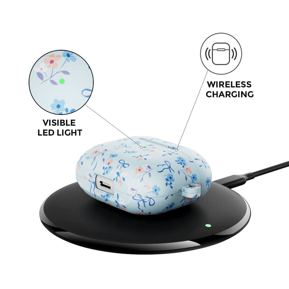 Blue Bloom Airpods Case