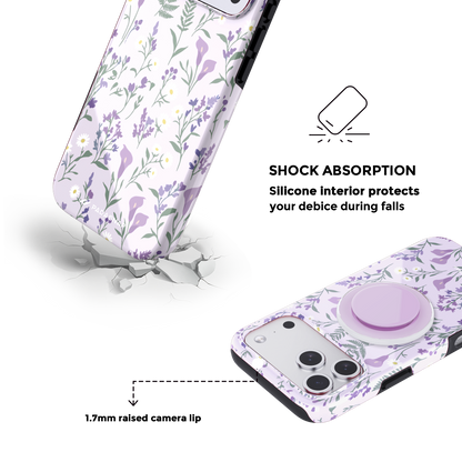 Lilac Ditsy MagSafe Phone Case Grip Set