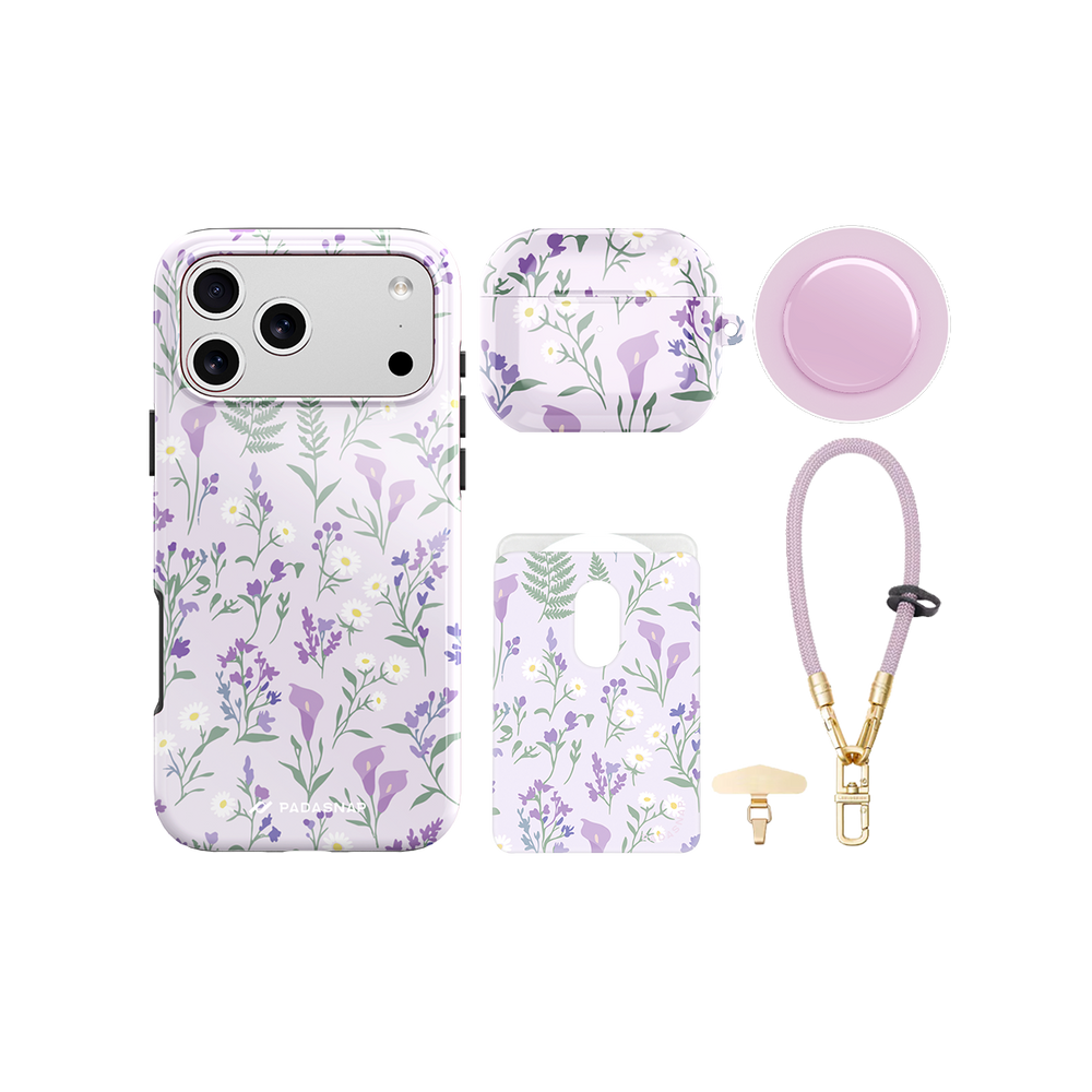 Lilac Ditsy MagSafe Phone Case Bundle Set