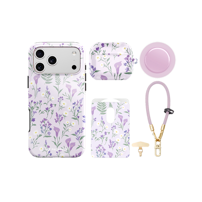 Lilac Ditsy MagSafe Phone Case Bundle Set
