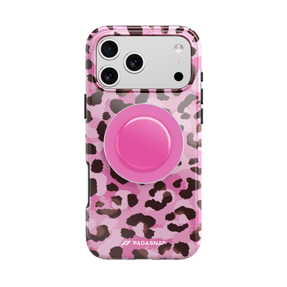 Pink Leopard MagSafe Phone Case Grip Set