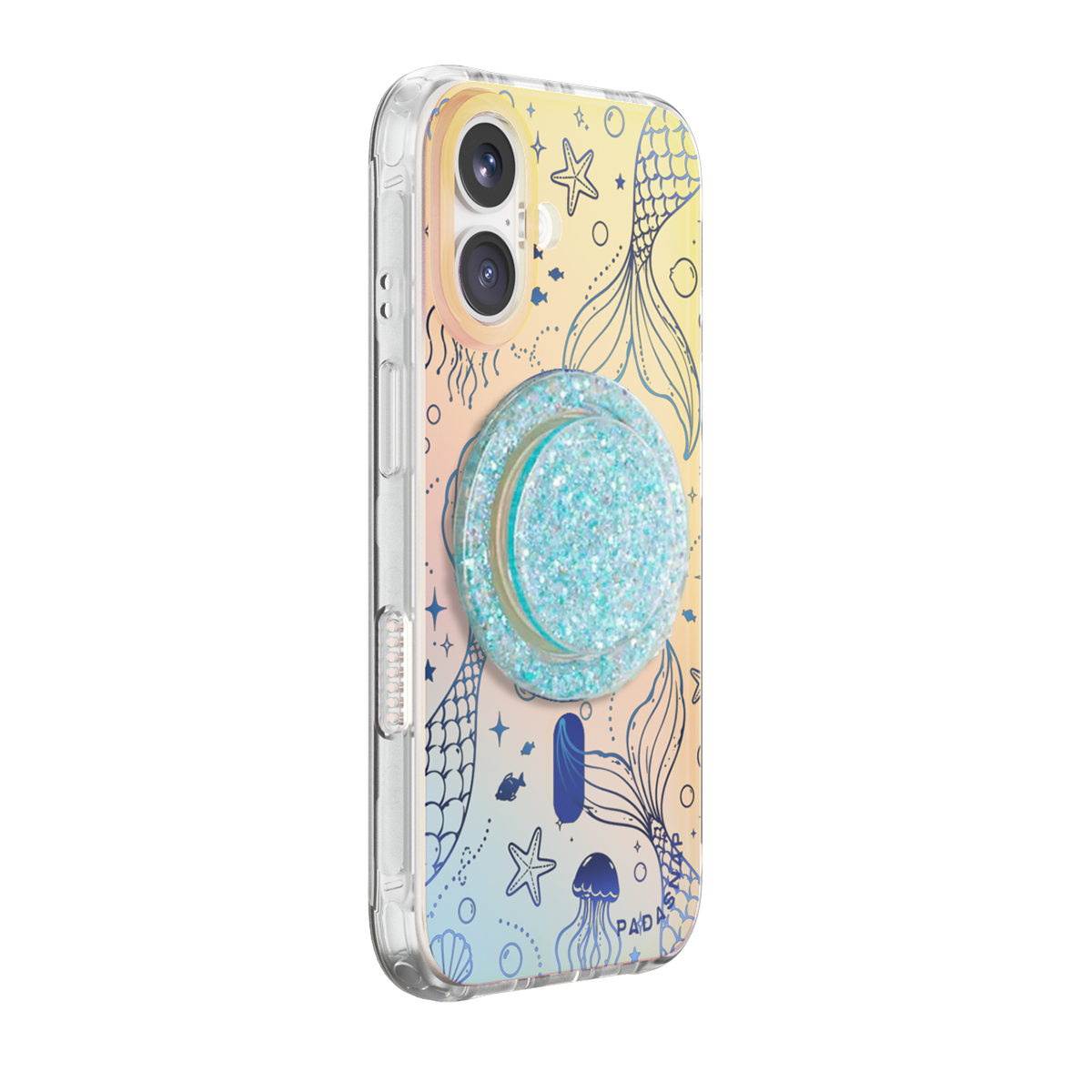 Mermaid Tail Iridescent Phone Case Grip Set
