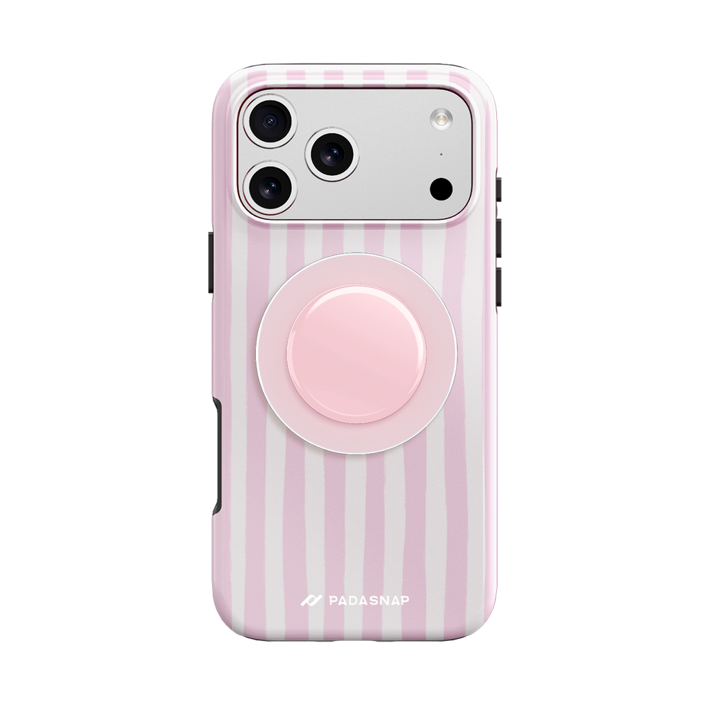 Pink Stripe MagSafe Phone Case Grip Set