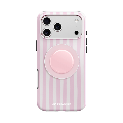 Pink Stripe MagSafe Phone Case Grip Set