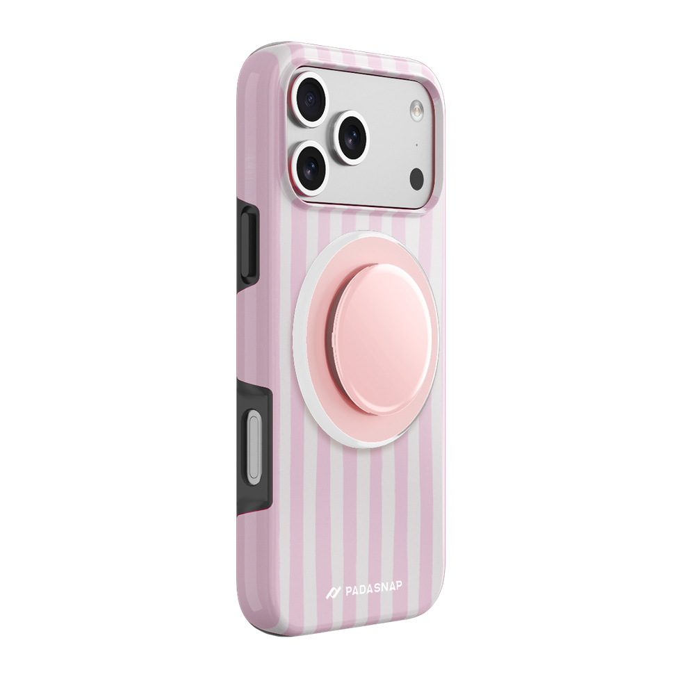 Pink Stripe MagSafe Phone Case Grip Set