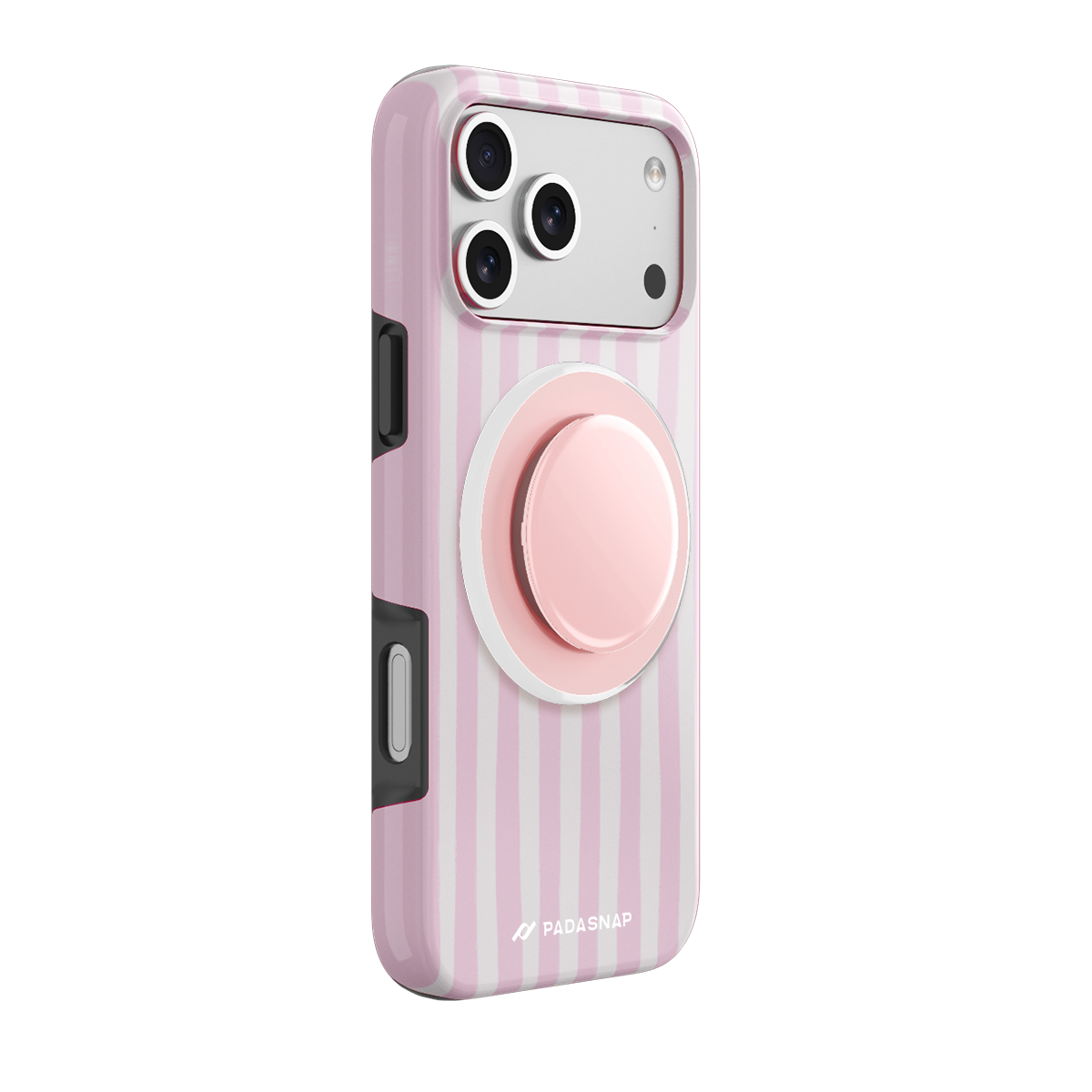 Pink Stripe MagSafe Phone Case Grip Set
