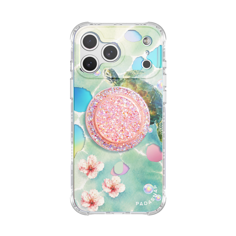 Blossom Turtle Iridescent Phone Case Grip Set