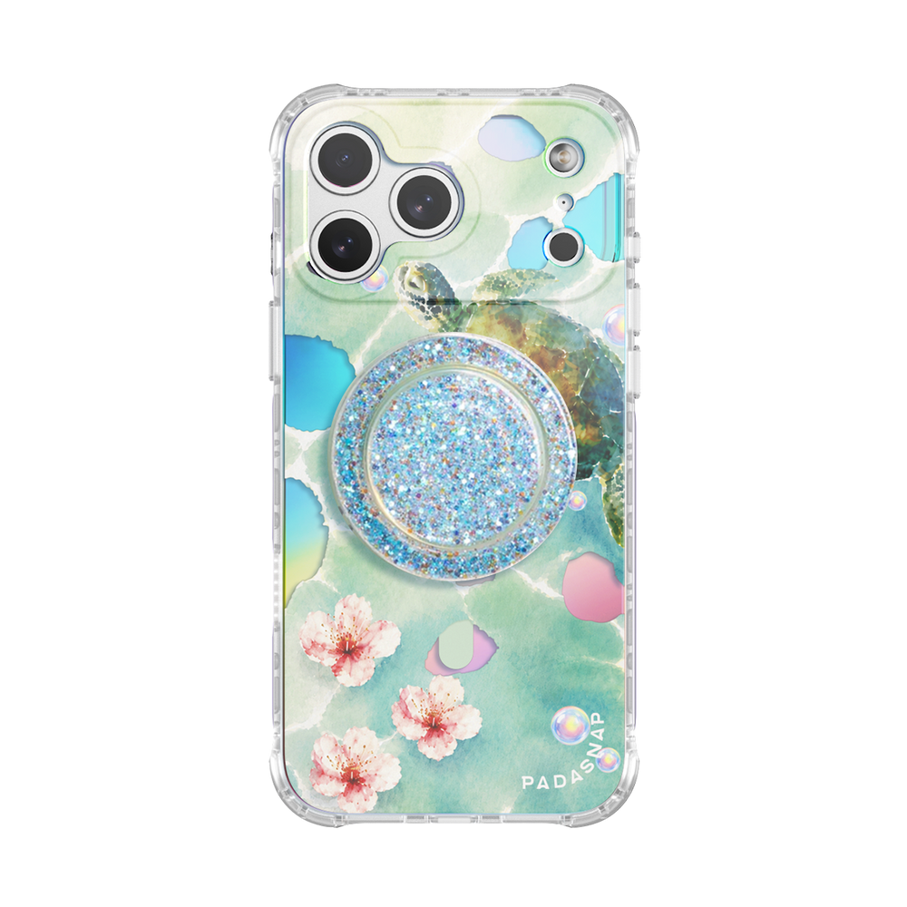 Blossom Turtle Iridescent Phone Case Grip Set