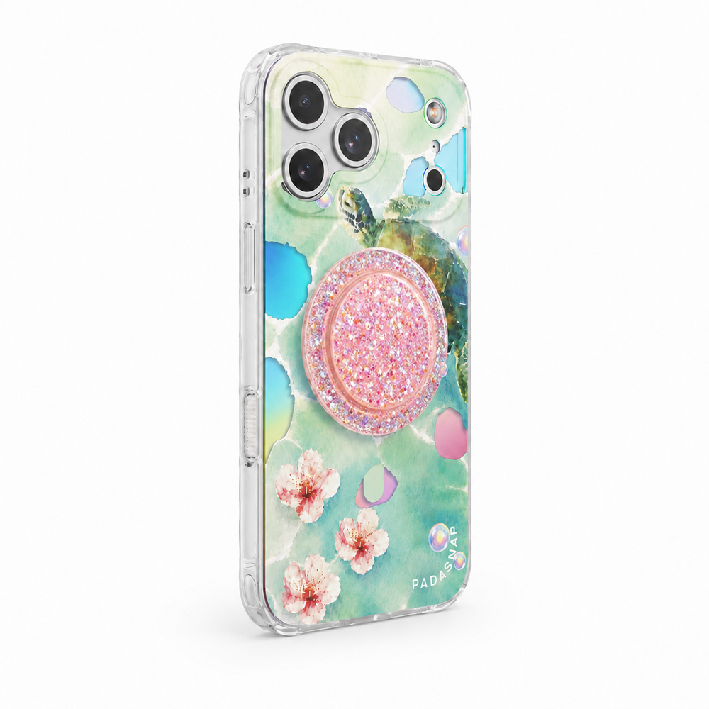 Blossom Turtle Iridescent Phone Case Grip Set