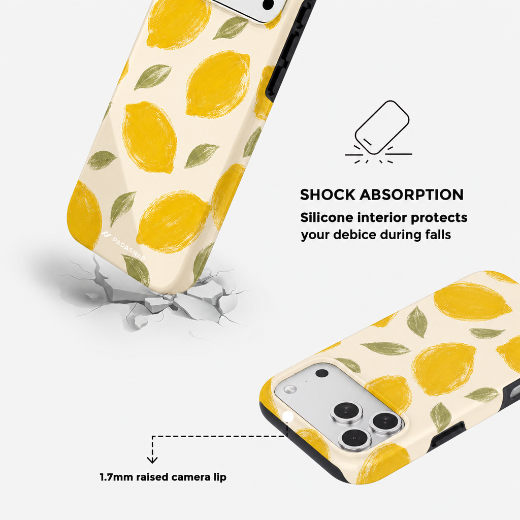 Yellow Lemon MagSafe Phone Case Grip Set