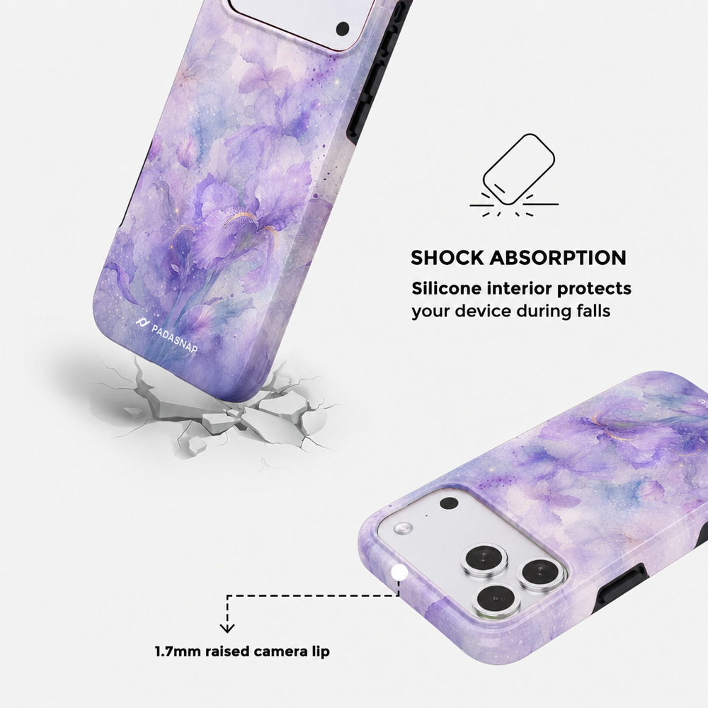 Purple Iris MagSafe Phone Case Grip Set