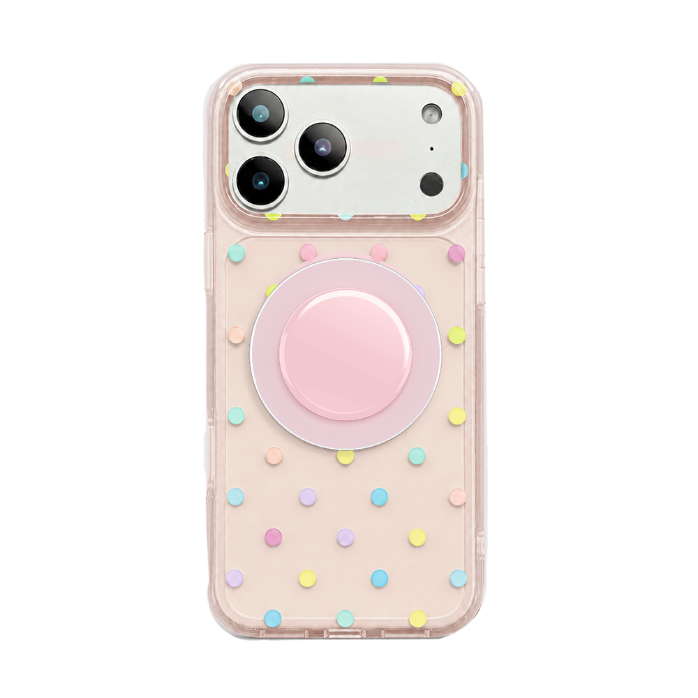 Colorful Dots Clear MagSafe Phone Case Grip Set
