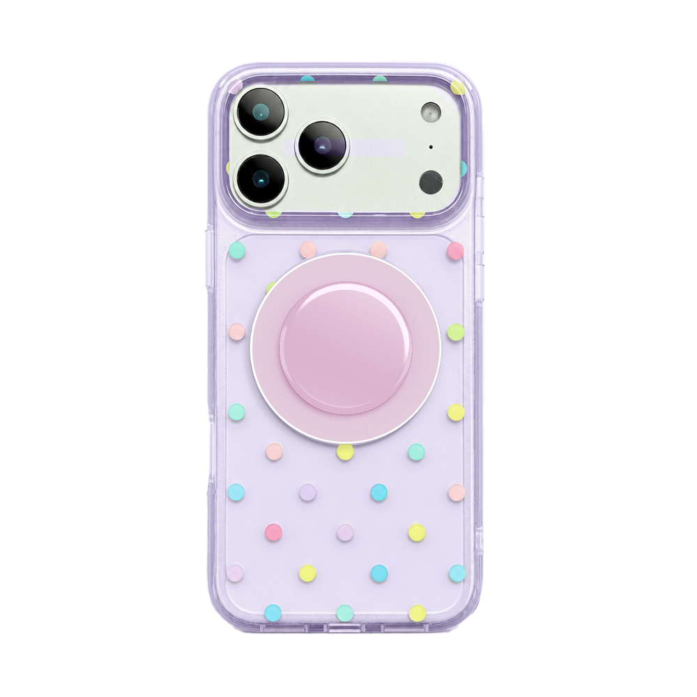 Colorful Dots Clear MagSafe Phone Case Grip Set
