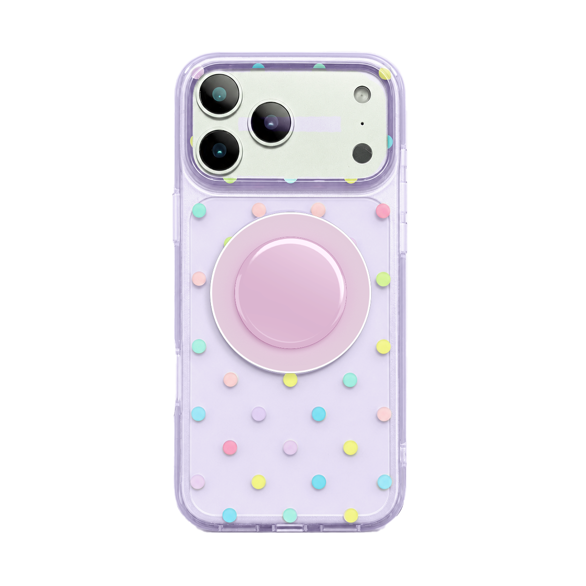 Colorful Dots Clear MagSafe Phone Case Grip Set