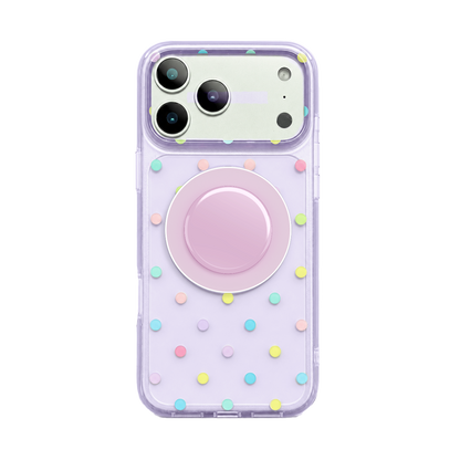 Colorful Dots Clear MagSafe Phone Case Grip Set