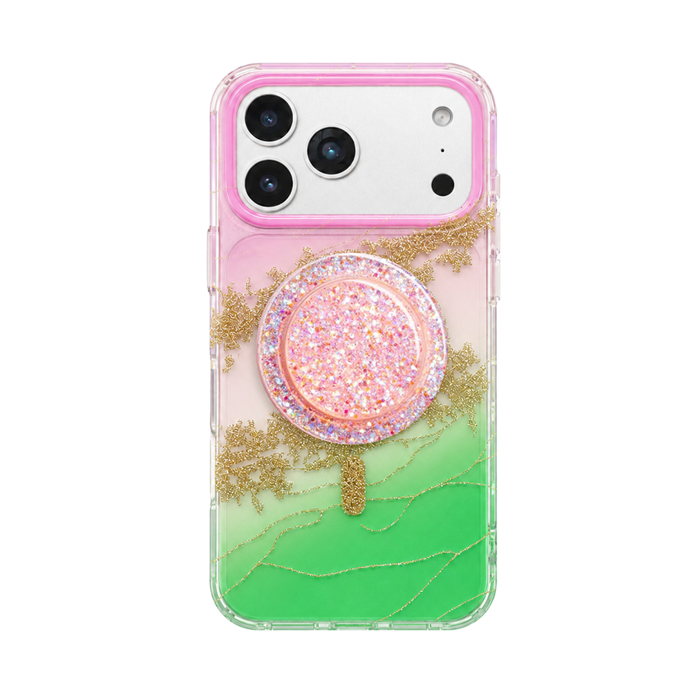 Gilded Gradient Clear MagSafe Phone Case Grip Set