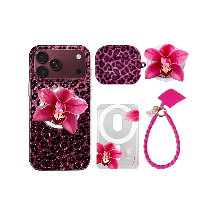 Glitter Leopard MagSafe Phone Bundle Set