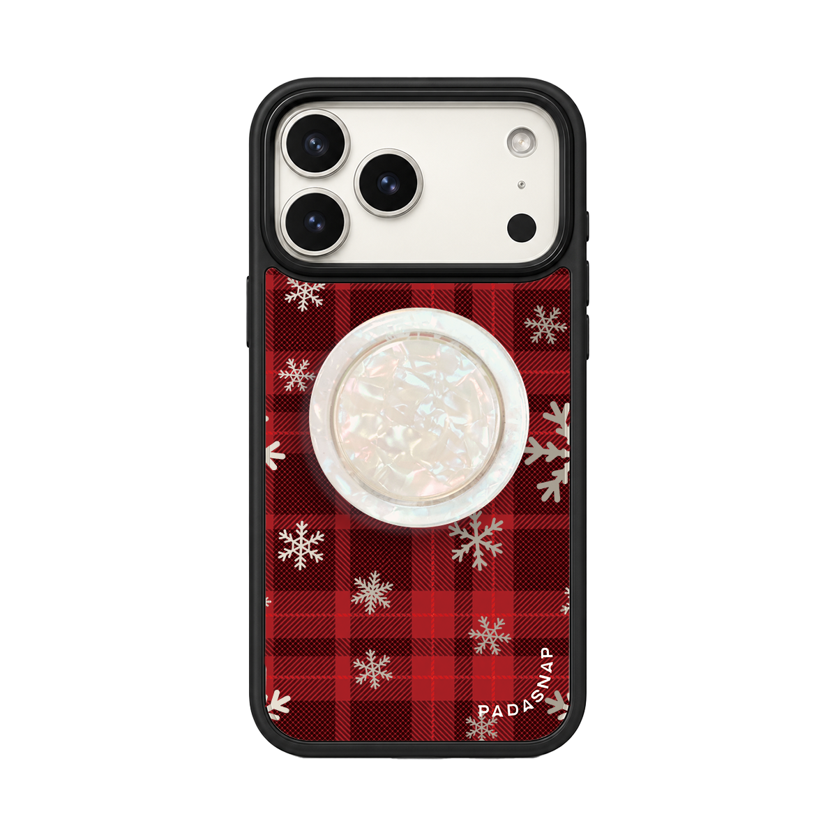 Snowy Tartan Mirror MagSafe Phone Case Grip Set