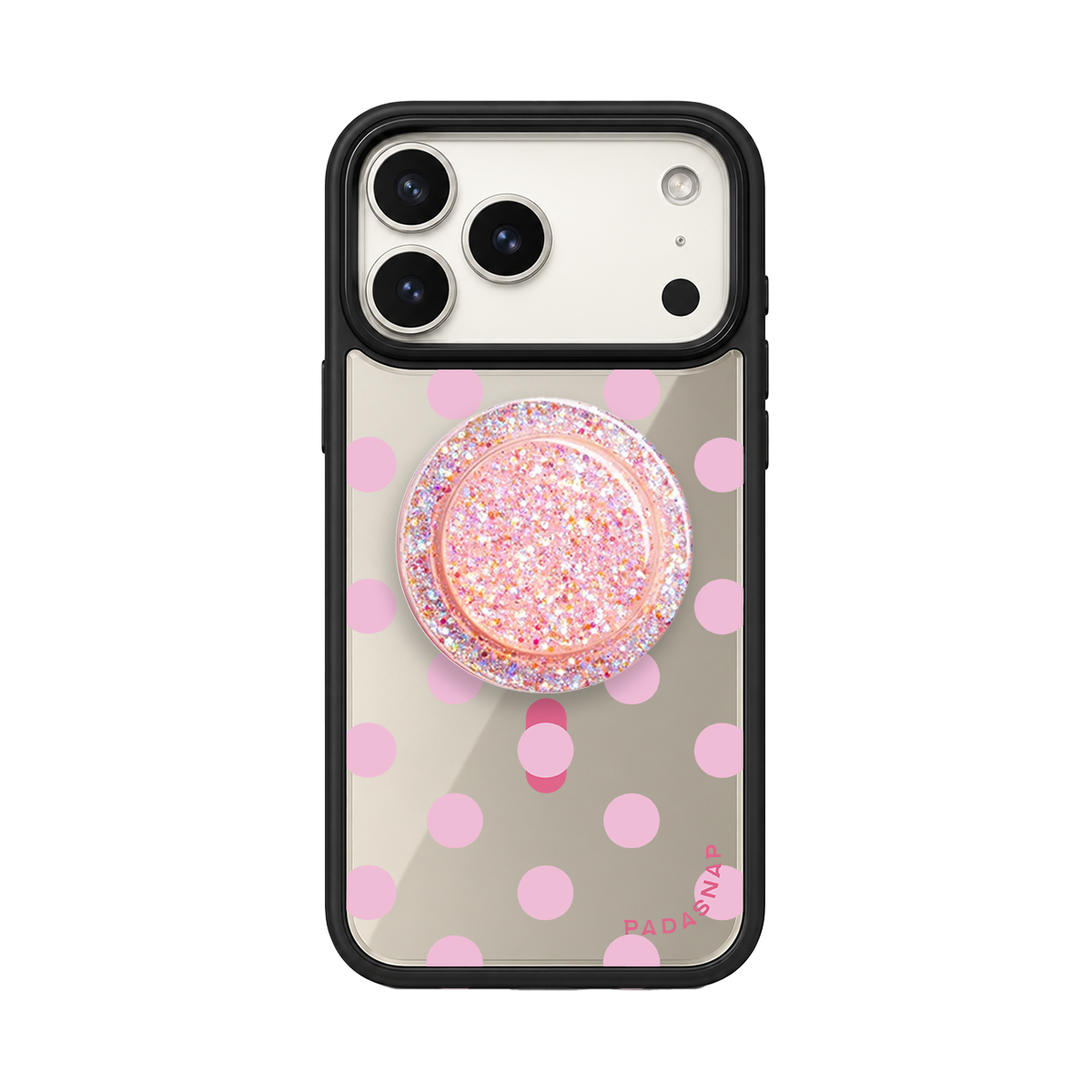Pink Dot Mirror MagSafe Phone Case Grip Set