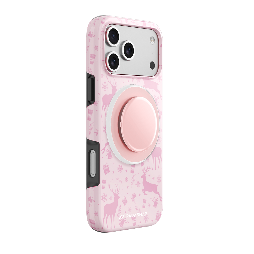 Deerland Christmas | Pink MagSafe Phone Case Grip Set