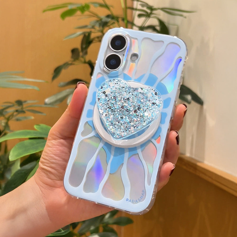 Radiant Hearts | Blue MagSafe Phone Case Grip Set