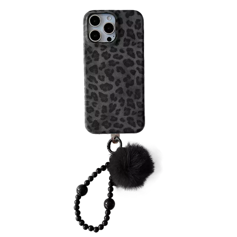 Classic Leopard Lambskin Phone Case Charms Set