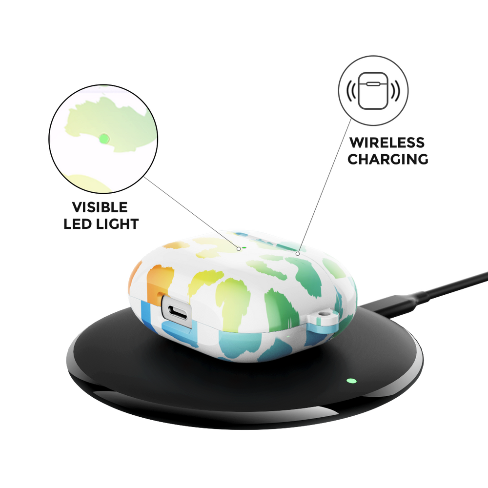 Leopard Print Blue Airpods Case