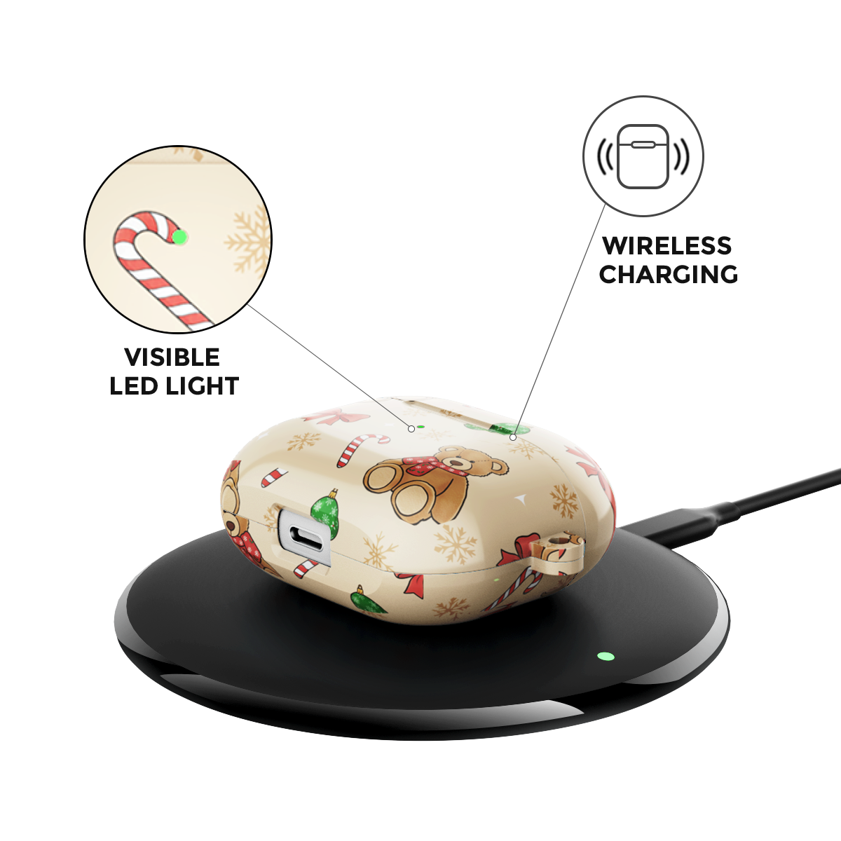 Cozy Christmas Teddy Airpods Case