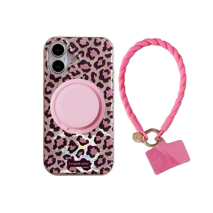 Leopard Print | Iridescent MagSafe Phone Case Grip Strap