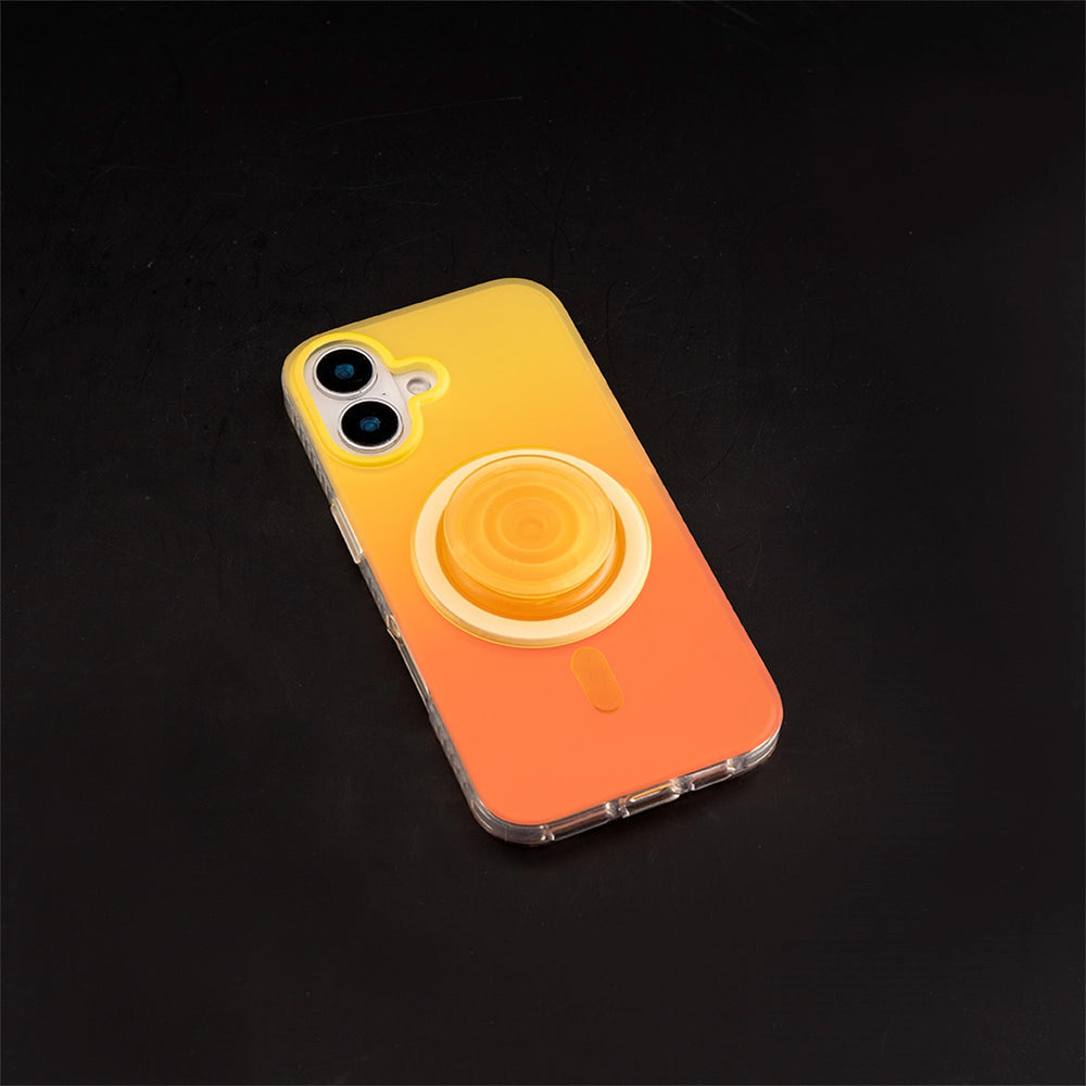 Neon Vibes｜Gradient Yellow Frosted MagSafe Phone Case Grip Set