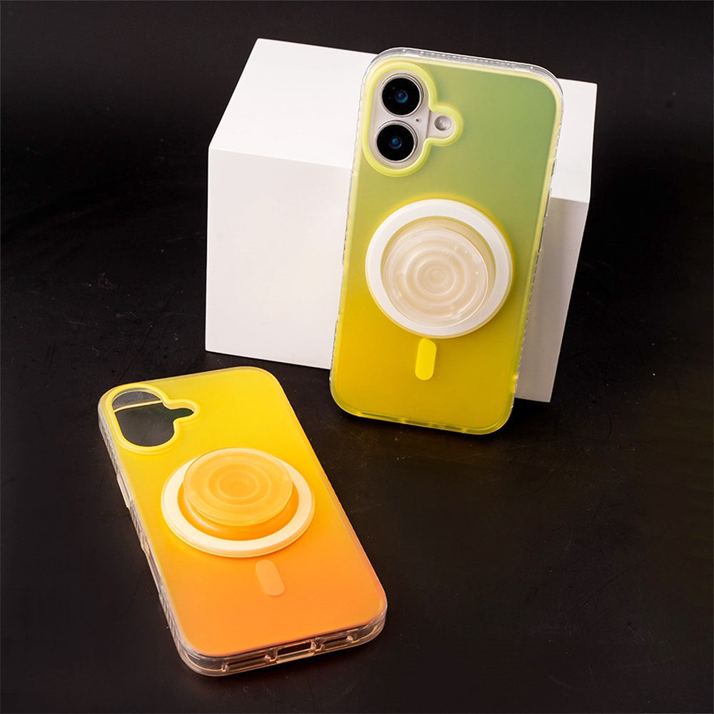 Neon Vibes｜Gradient Yellow Frosted MagSafe Phone Case Grip Set