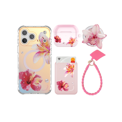 GlamFlora Pink iPhone Bundle Set