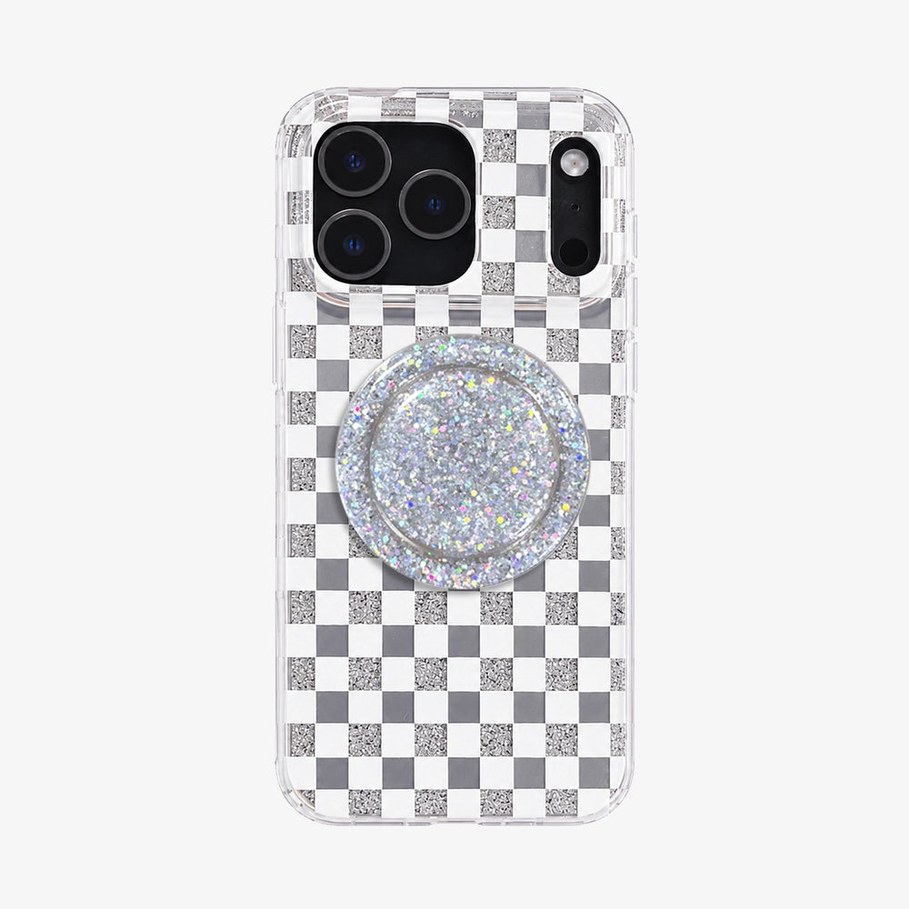 Glitter Chessboard MagSafe Phone Case Grip Set