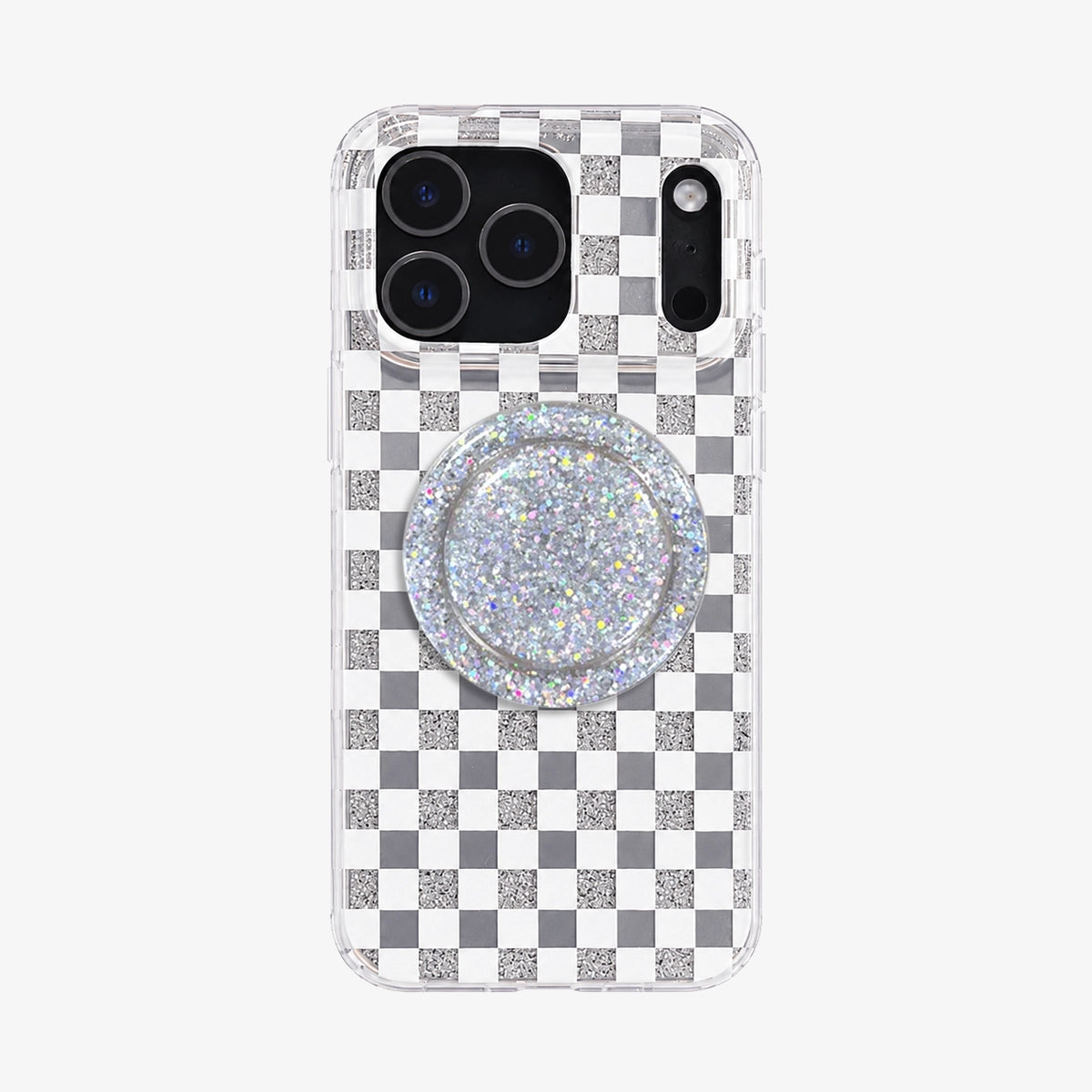 Glitter Chessboard MagSafe Phone Case Grip Set