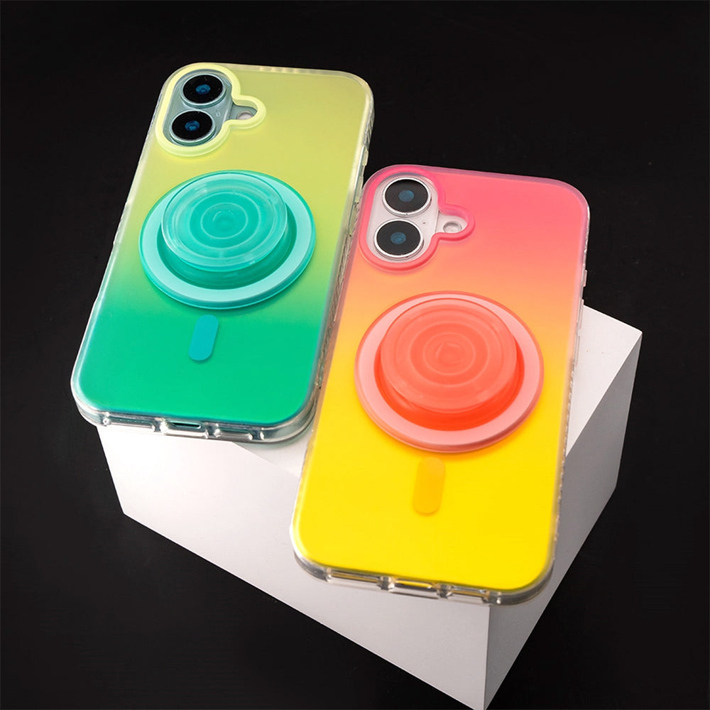 Neon Vibes｜Gradient Yellow Frosted MagSafe Phone Case Grip Set