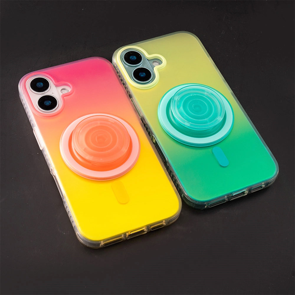 Neon Vibes｜Gradient Yellow Frosted MagSafe Phone Case Grip Set