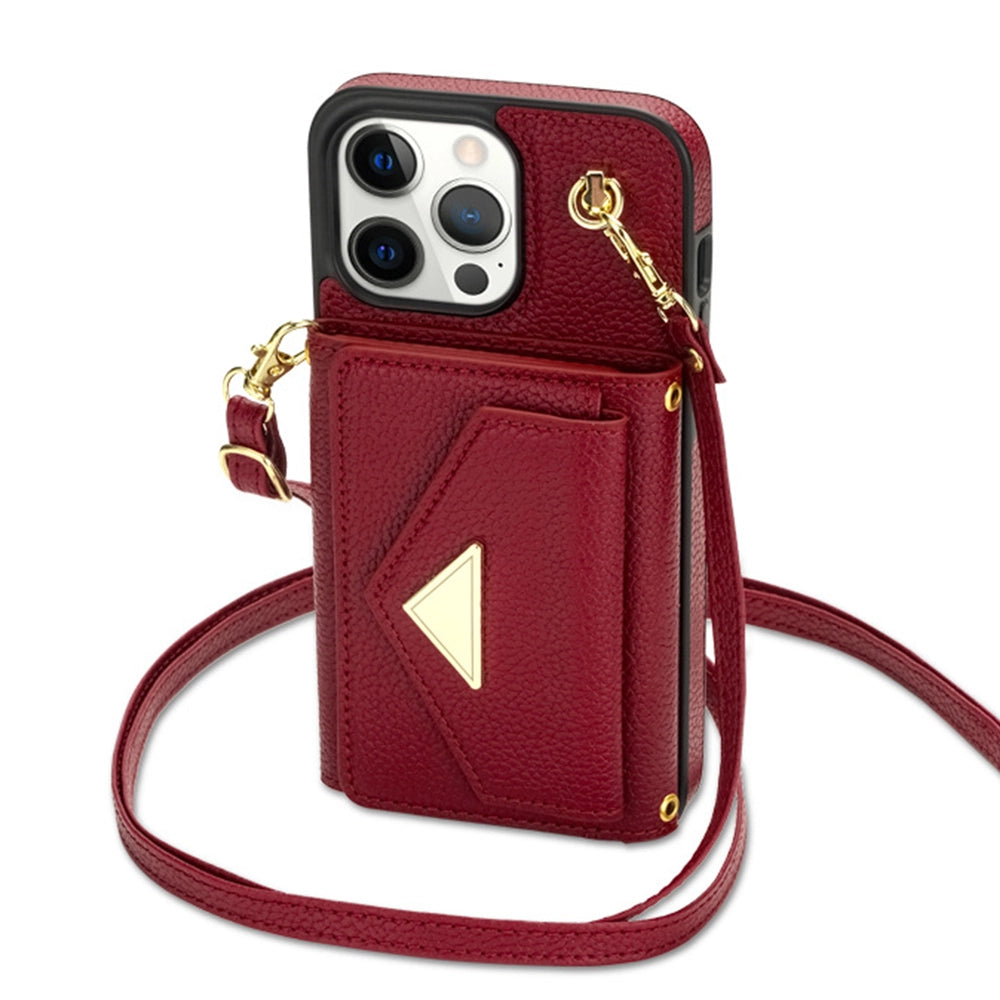 Leather Wallet Phone Case Crossbody Strap Set