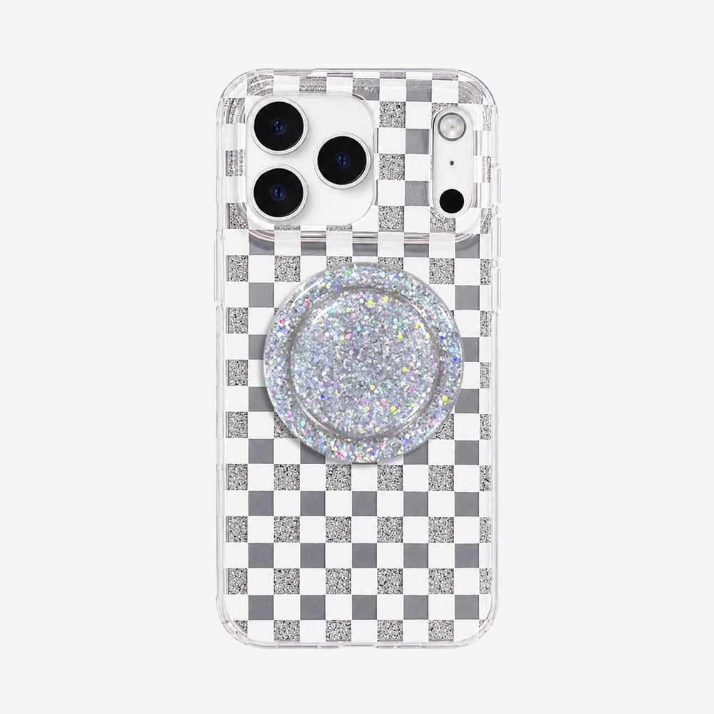 Glitter Chessboard MagSafe Phone Case Grip Set