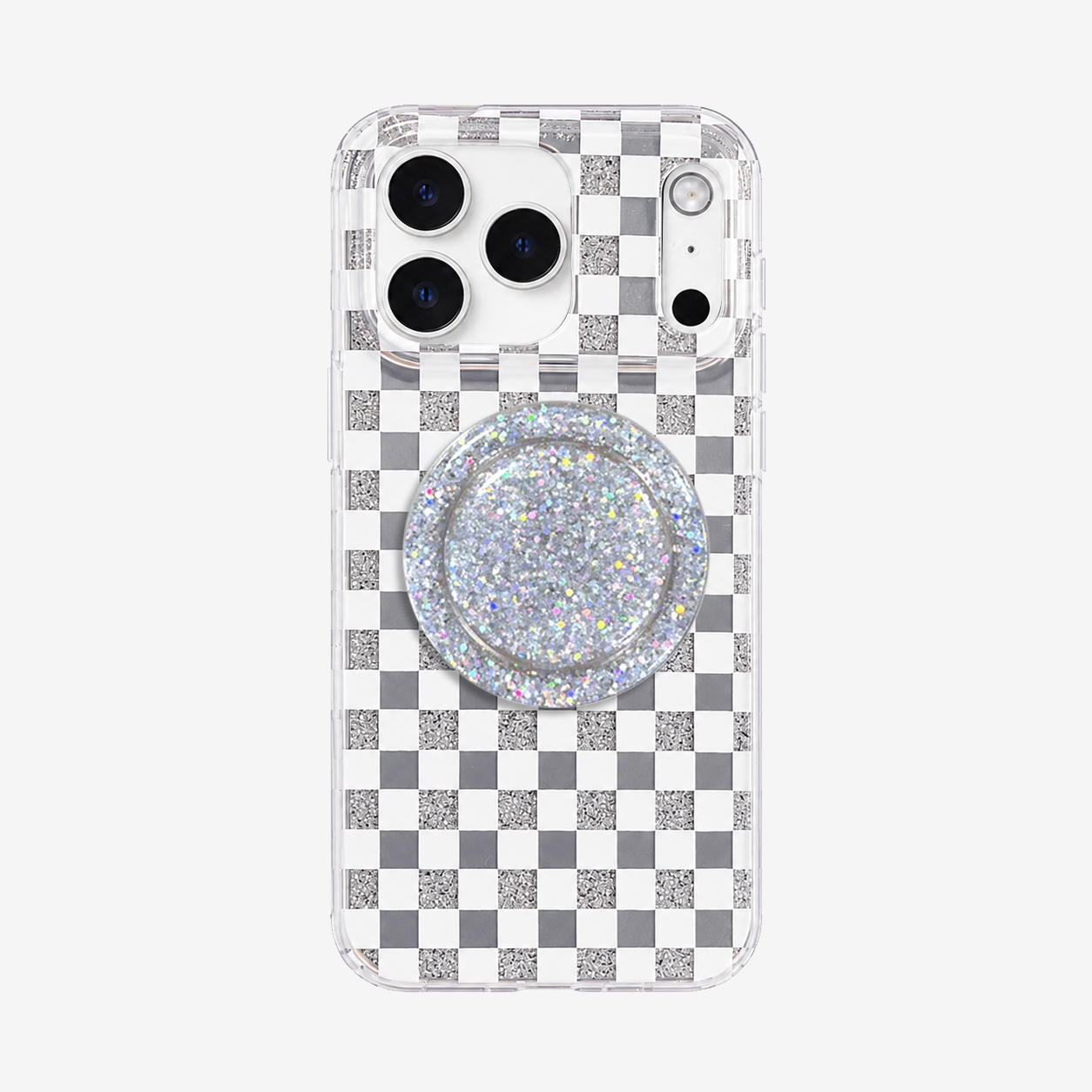 Glitter Chessboard MagSafe Phone Case Grip Set