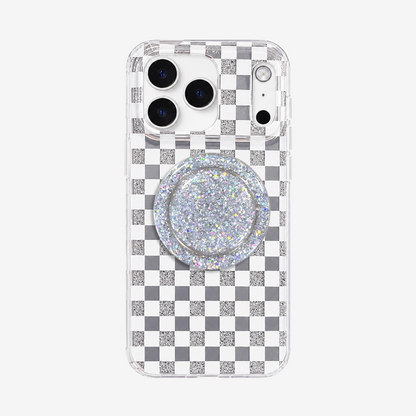 Glitter Chessboard MagSafe Phone Case Grip Set