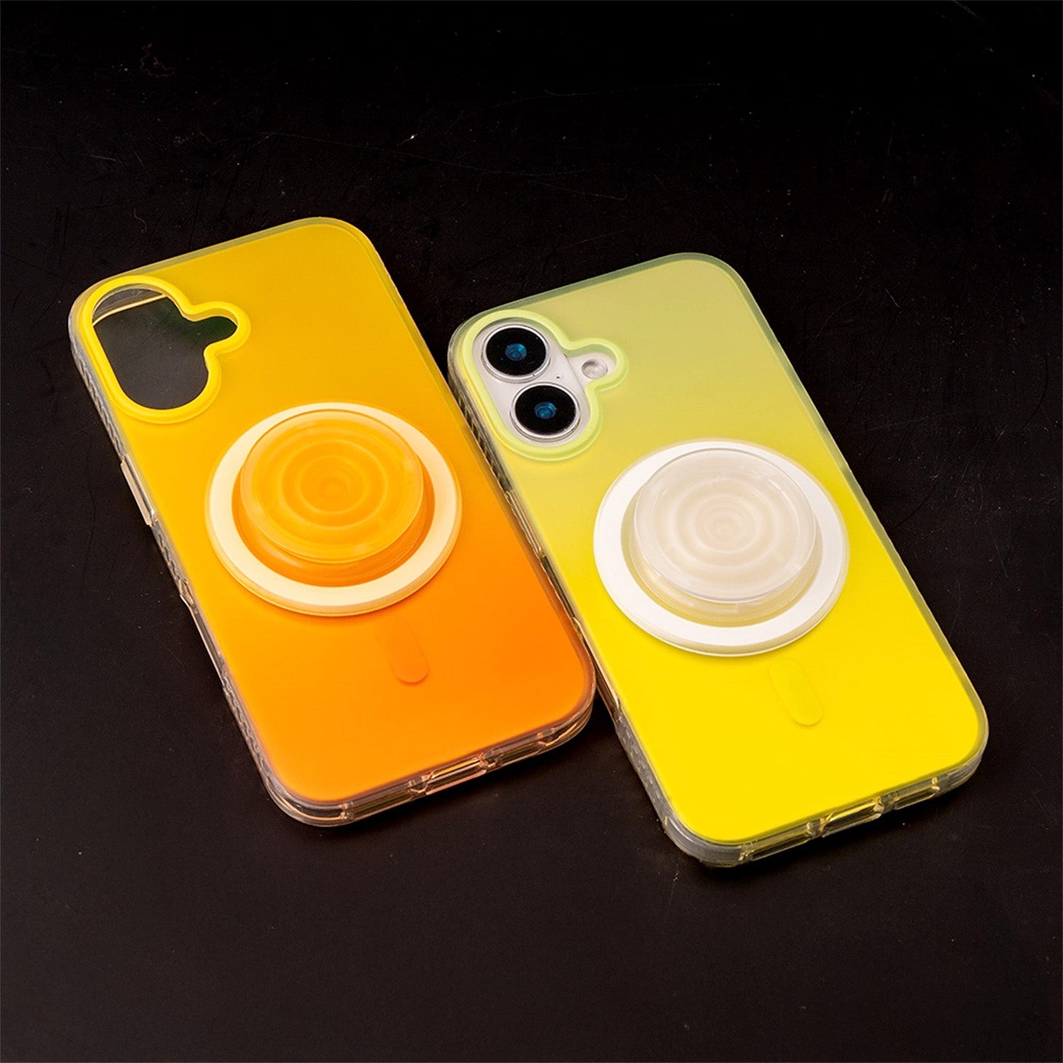 Neon Vibes｜Gradient Yellow Frosted MagSafe Phone Case Grip Set
