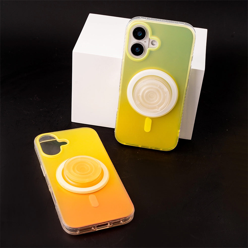 Neon Vibes｜Gradient Yellow Frosted MagSafe Phone Case Grip Set