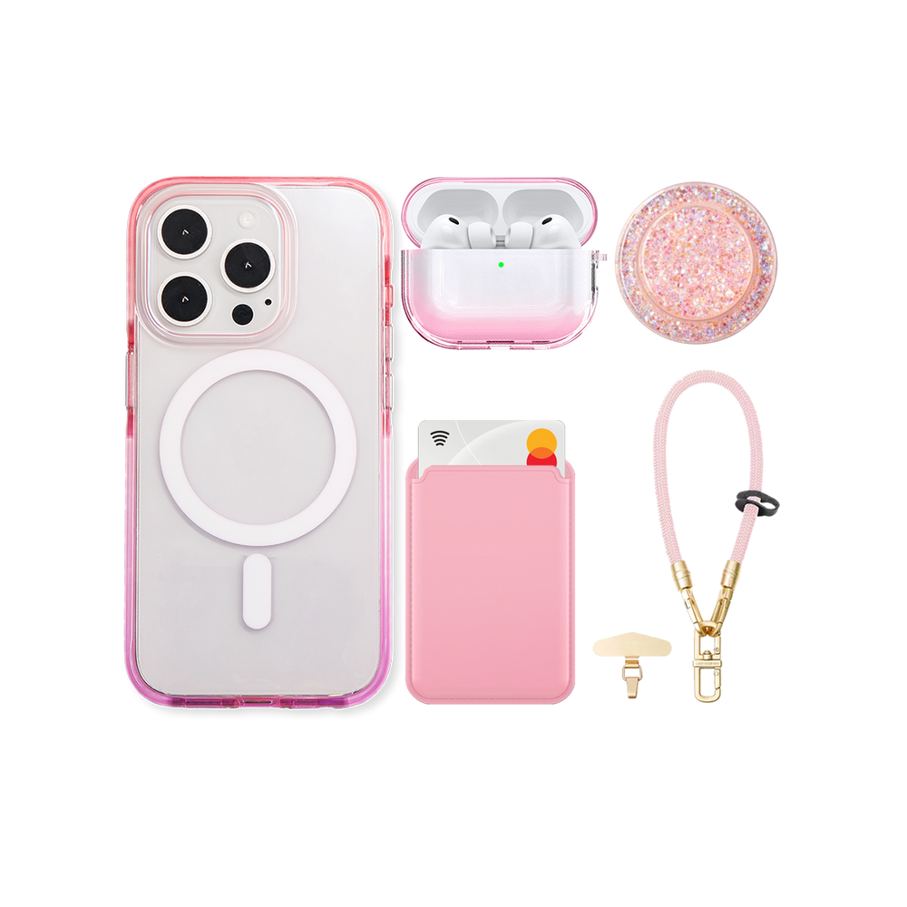 GlitzEdge Pink iPhone Bundle Set