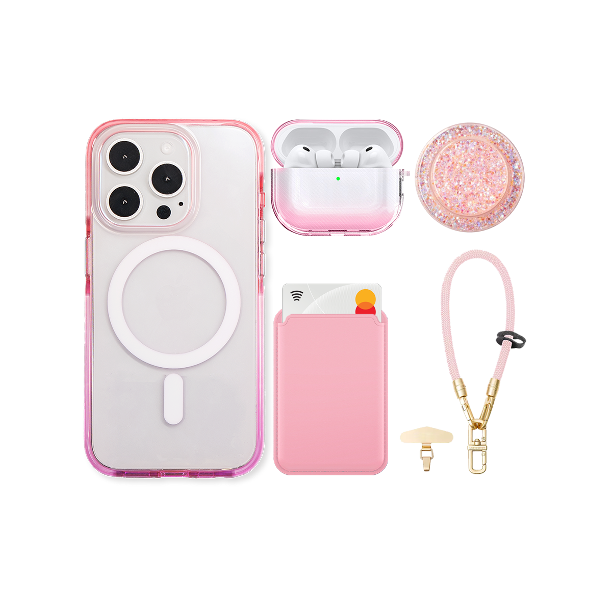 GlitzEdge Pink iPhone Bundle Set